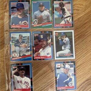 8 baseball cards Red Sox Cubs Blue Jays athletics Mets Brewers